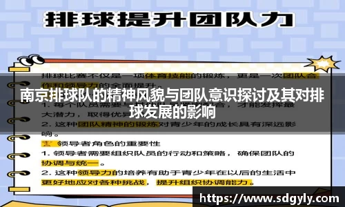 南京排球队的精神风貌与团队意识探讨及其对排球发展的影响